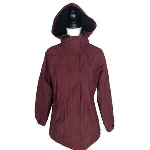 Eddie Bauer Jacket Womens Weatheredge Medium‎ Burgundy Hooded EUC
